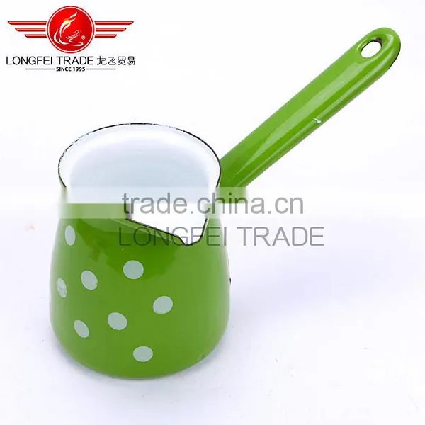 OEM Enamel Ceramic Coffee Jug Coffee Pot Coffee Warmer With Long Handle photo-4