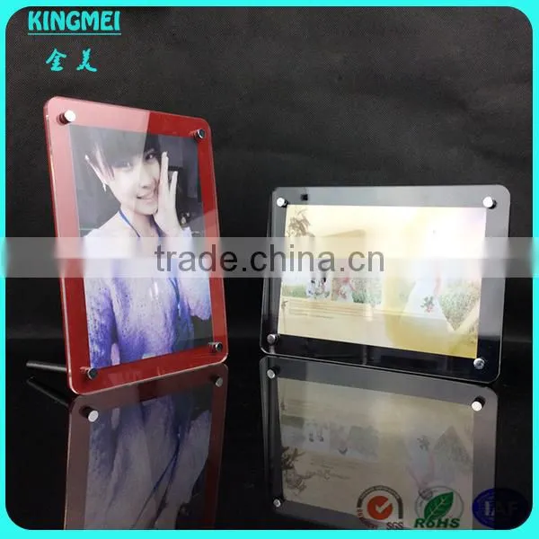 KM-CP38 Custom 7x5,10x8 Table Long Screws Clear Acrylic Plastic Paper Photo Frame photo-2