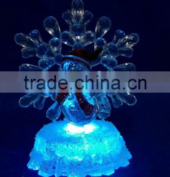New Style Led Rbg Light Acrylic Artificial Christmas Snowflake Snowman photo-4
