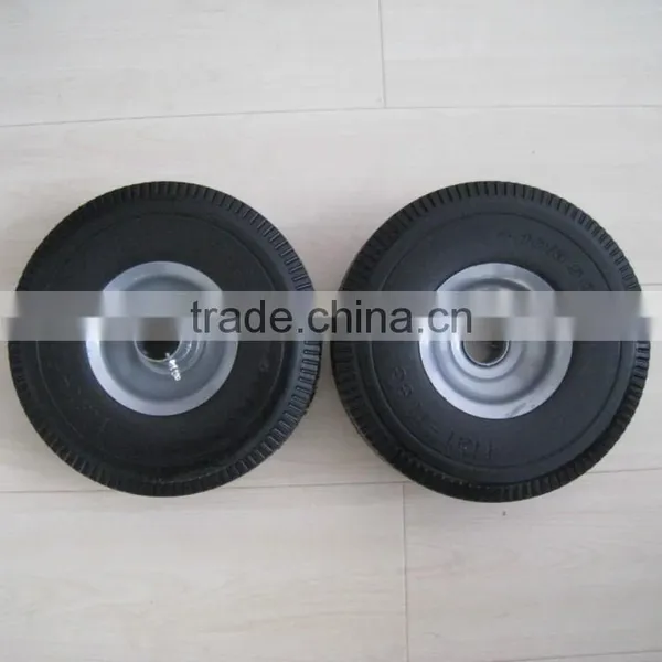 410/3.50-4 Steel Rim Hand Trolley PU Rubber Wheel photo-2