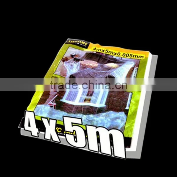 Cheap Painter's Transparent Pre-taped Drop Sheet Drop Cloth photo-4
