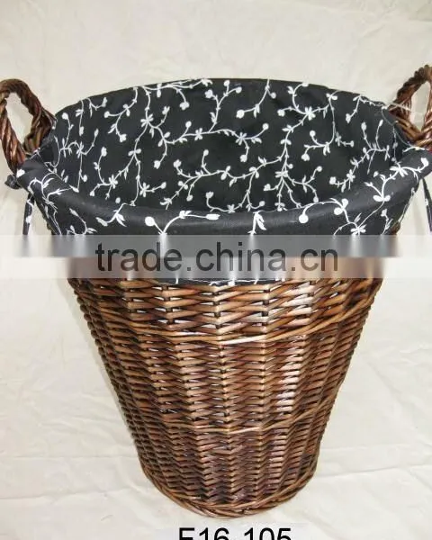 Wicker Storage/waste Paper Basket With Cloth-liner