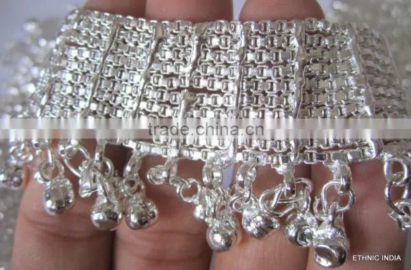 BROAD Anklets Silver Tone Payal photo-3