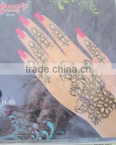 Gold Tattoo Glitter Sticker Hand photo-4