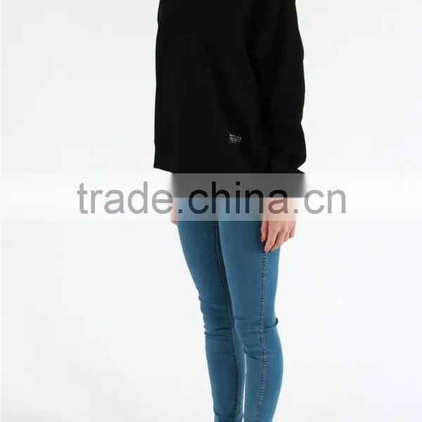 Cheap Blank Pullover Black Plain Wholesale Crewneck Sweatshirt photo-4