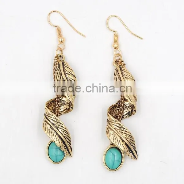 Zm53244a Vintage and Classical Green Color Diamond Drop Style Silver Earrings photo-3