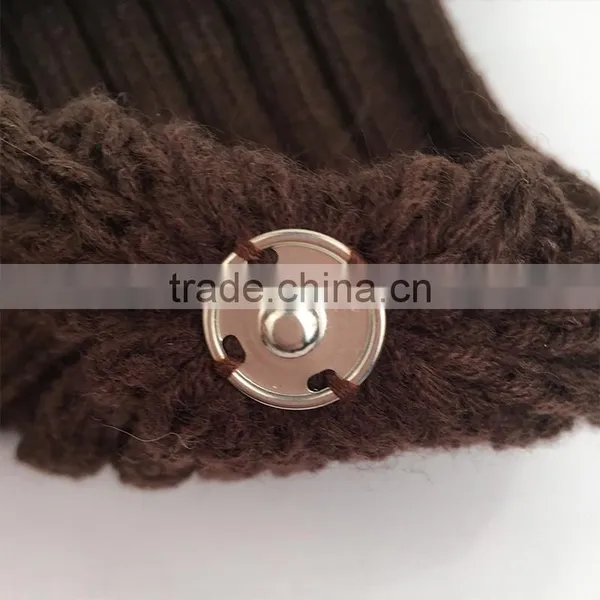 Myfur Top Quality Men Winter Wool Beanie Hat With Detachable Fox Fur Pom Pom photo-5