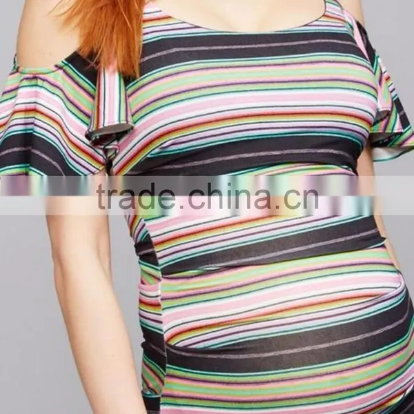 Cold Shoulder Pregnant Clothes Summer Dress for Pregnant photo-6