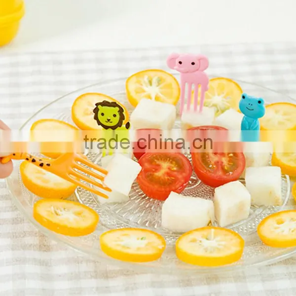10Pcs/Lot Mini Animal Farm Cartoon Food Fork Set Cake Fruit Picks Sign Bento Lunches Party Decor Vegetable Tableware KC1464 photo-2