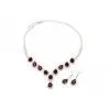 Crystal Silver, Rhodium Plating Jewelry Bridal Necklace Earring Sets for Women NF1030