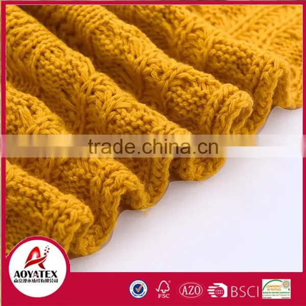 Promotion Solid Color 100% Knitted Acrylic Orange Blanket photo-4