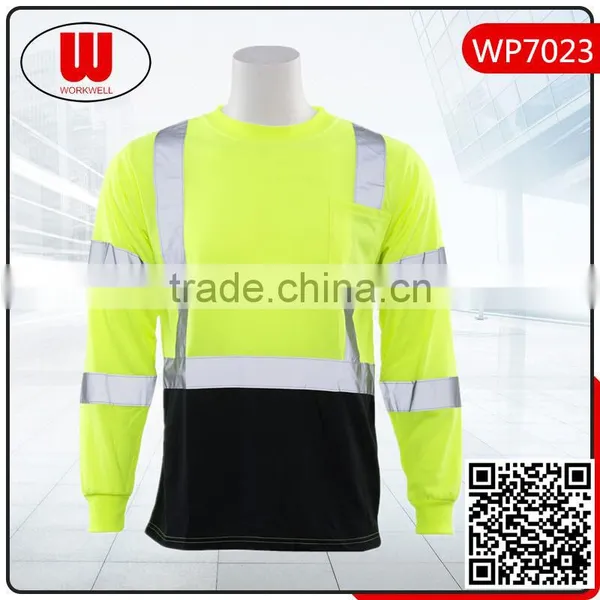 Long Sleeve Hi-vis Safety Reflective T-shirt