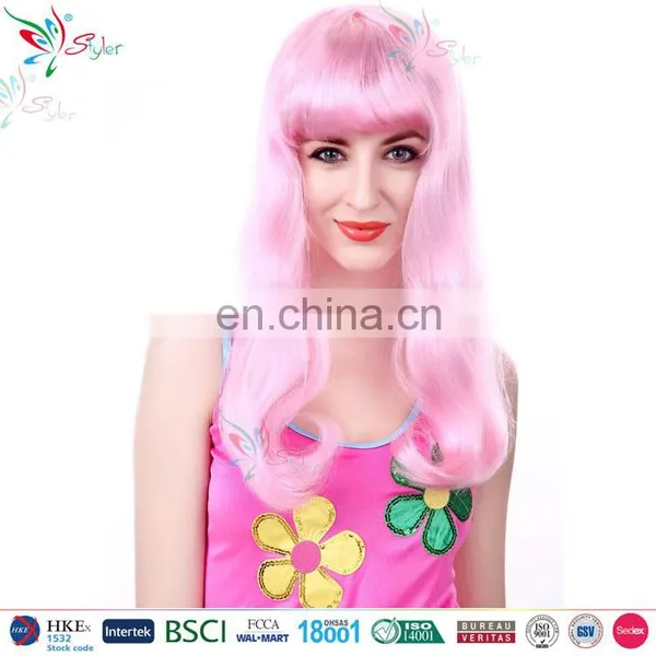 Styler Brand 100% Synthetic Hair Wig Wholesale Cheap Party Pink Wig photo-2