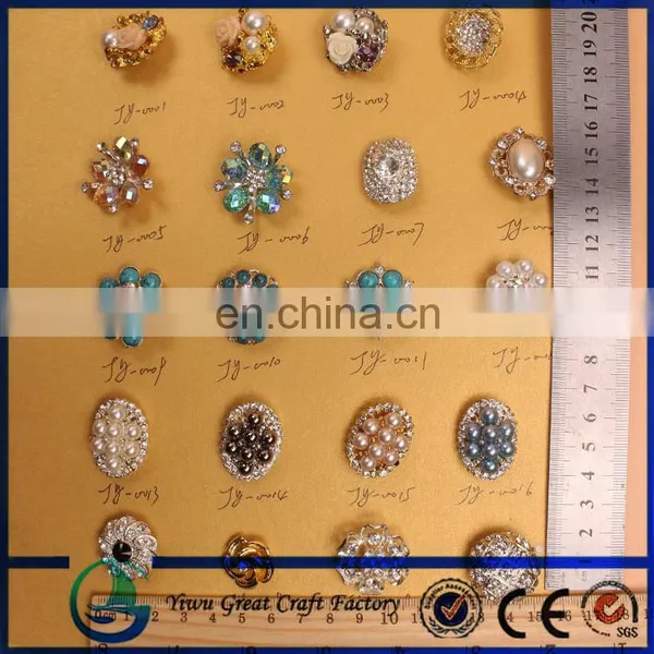 Wholesale New Fashion Bulk Covers Pearl Rhinestone Button photo-3