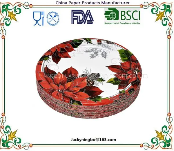 Hot Sale Performa Peaceful Snow Holiday Disposable Dinner Paper Plates photo-5