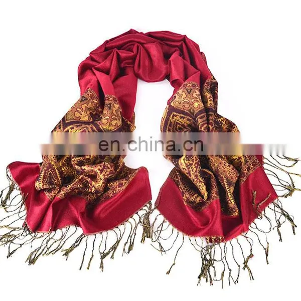 National Style Scarf Gold-yarn Jacquard Cotton Linen Female Bohemian Poncho Shawl photo-2