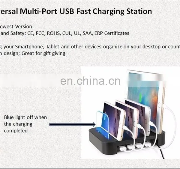 Amazon 2018 4 Port Usb Charger Multi Port Fast Charging for Mobile Phone Charging Stand photo-2
