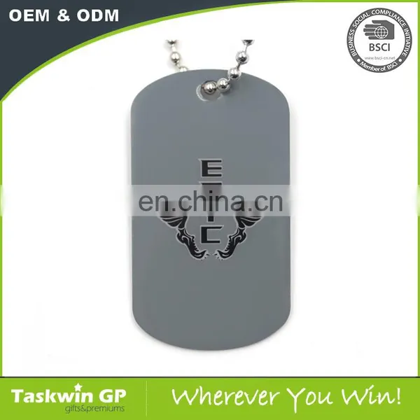 Military Style Custom Text Engraved Epoxy Circular Blank Colorful Dog Tag photo-2