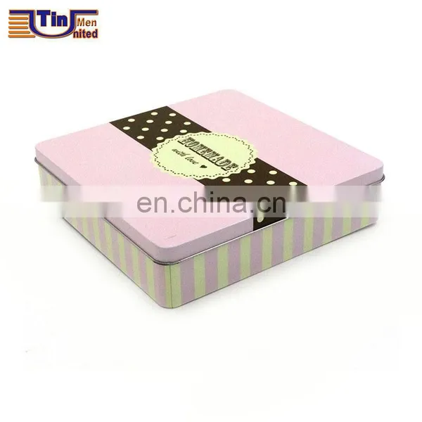 Middle Square Cookie Glossy Varnish Shinny Tin Box photo-2
