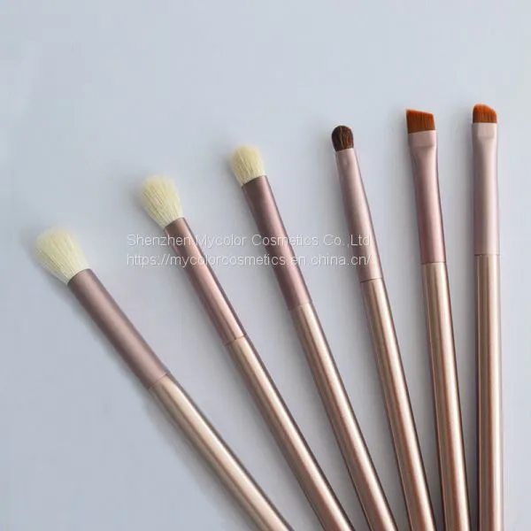 Factory Customized Hot 6pcs High Quality Wool Hair Portable Eyeshadow Brush Makeup Brush Set ODM&OEM photo-4