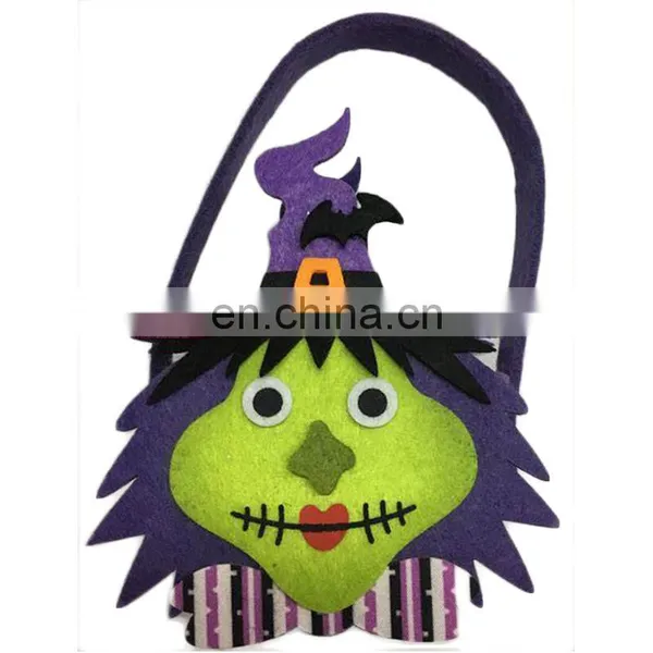 Wholesale 2109 Polyester Large Tote Bag Halloween Felt Pumpkin Candy Bag photo-5