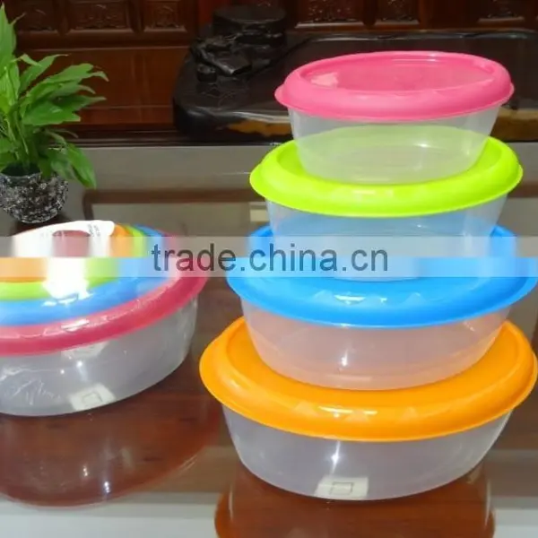 Popular 4 Pcs Set Oval Plastic Food Storage Container photo-3