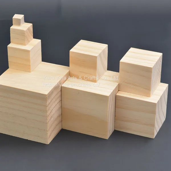 Custom Unfinished Wooden Blocks Unfinished Wood Cubes Blocks photo-2