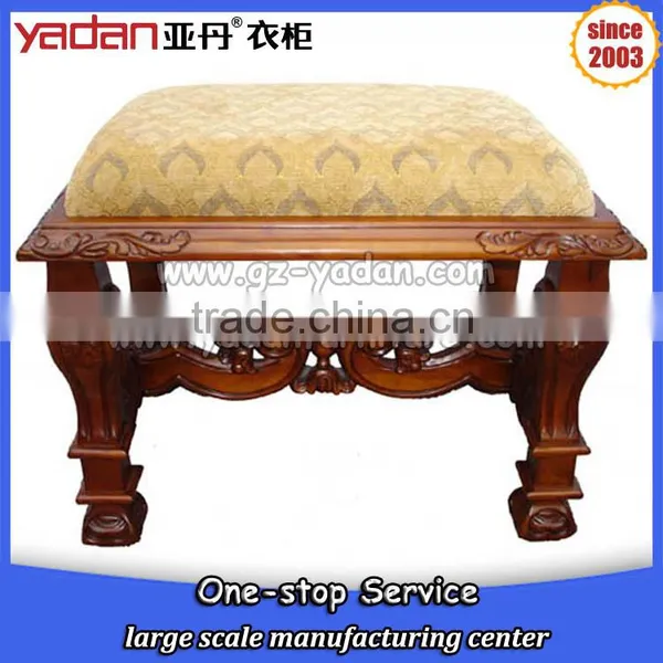 Antique Wooden Dresser Stool Bedroom Stool for Home/hotel Use photo-3