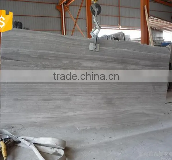 Chinese Natural Design Polished Grey Wood Grain Floor Marble Tiles photo-4