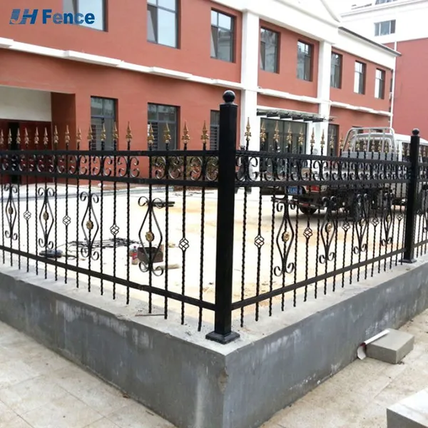 Modern Steel Garden Fence Galvanized Steel Picket 6'x8' Black Wrought Iron Fence Panels photo-4