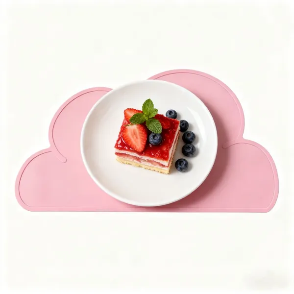Cloud Silicone Placemat for Kids Food-Grade Toddler Table Mat Non-Slip Baby Feeding Mat Waterproof Heat Resistant Washable Place Mat