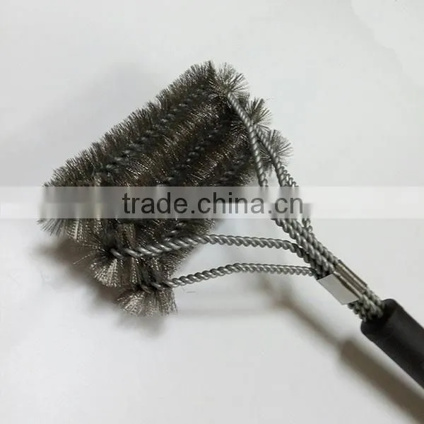 Amazon New Hot Sell Best New Design 3 Brushes in 1, Wire Stainless Steel Barbecue Grill Cleaning Brush 16 17 18 Inch photo-3