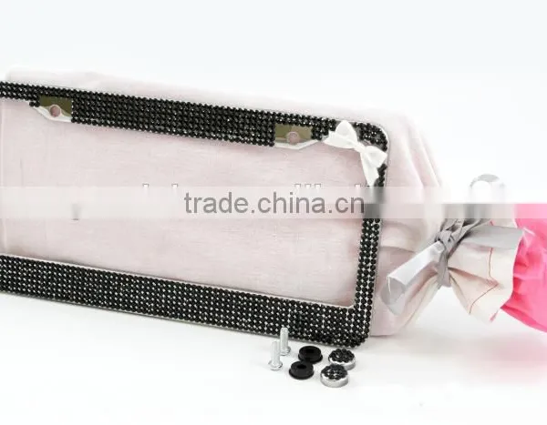 American Size European Size Bling Rhinestone License Plate Frame Gift Car Accessories photo-2