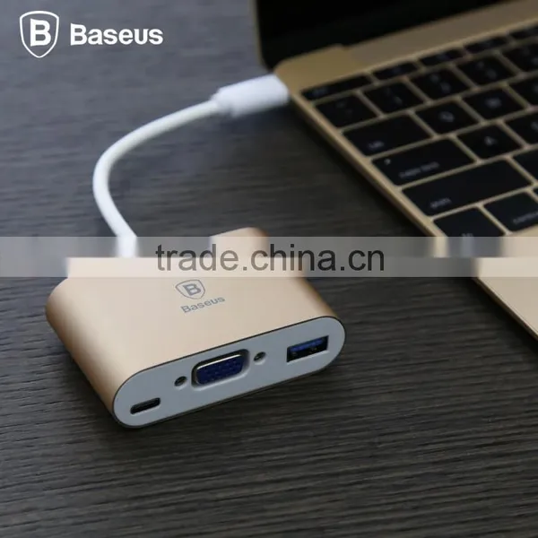 Fashion Baseus 2A 155mm Type-C Aluminum Alloy USB Data Cable To VGA HUB Adapter For TV Game Box Compute TB-0402 photo-6