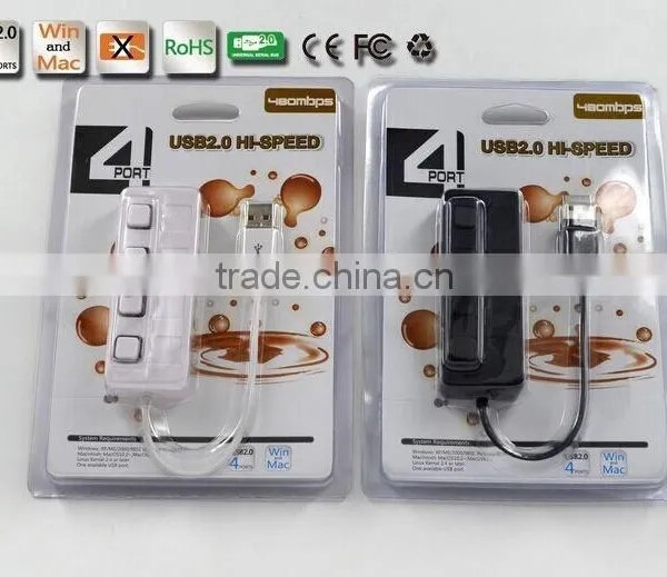 USB 2.0 Hub With 4 Ports and Individual LED Switch Power photo-3