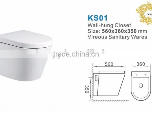Fashion Design Ceramic Western Porcelain Wall Hung WC Toilet Bowl photo-2