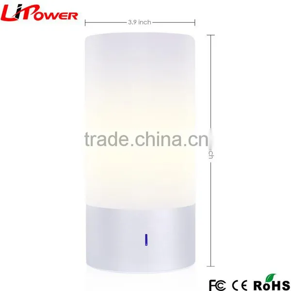 White Color Touch Sensitive Dimmable RGB LED Bedside Table Lamp photo-5