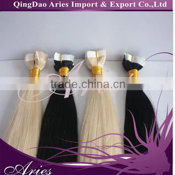 0" 100g Tape in Premium Remy Human Hair Extensions Straight 40pcs/lot Red photo-2