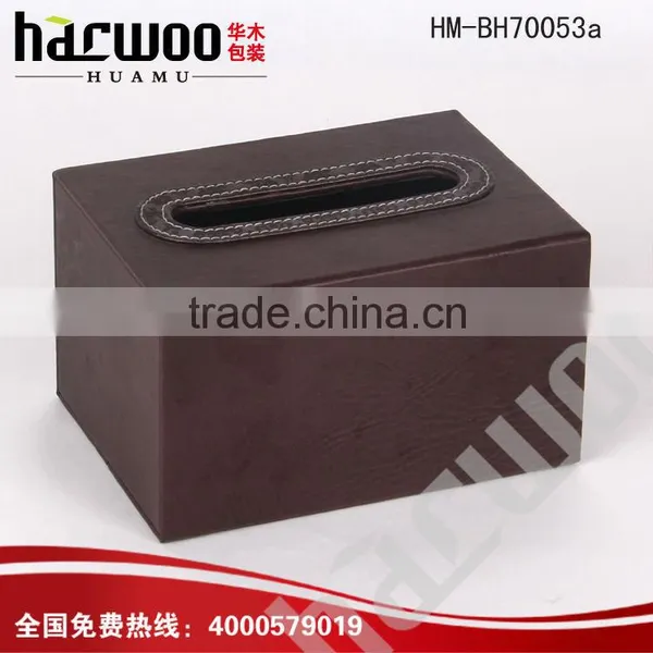 Household Canvas Wooden Square Tissue Box photo-5