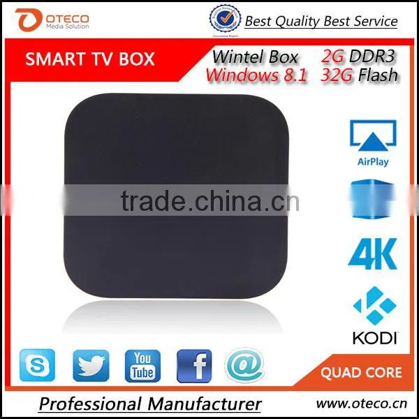 Wintel W8 Dual Intel Mini PC Windows8.1 Android 4.4 Z3735F Quad Core 64Bit Smart TV Box