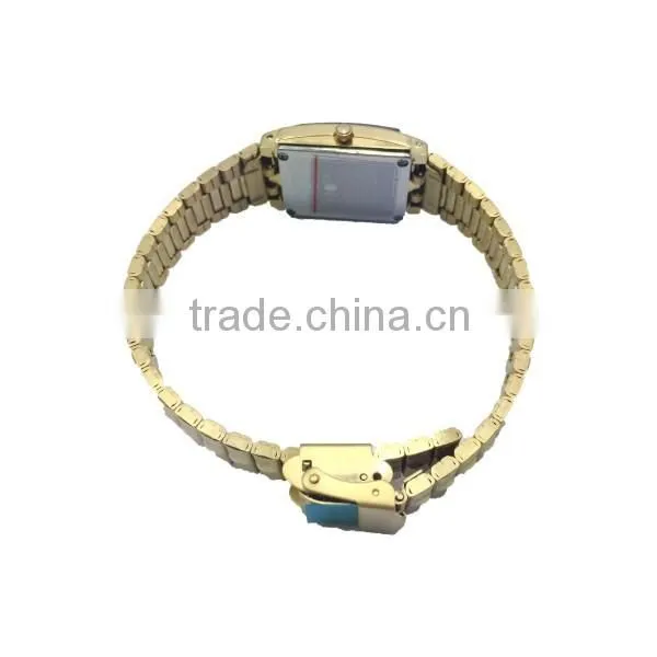 Gold Plated Alloy Case Stainless Steel Band Quartz Watch photo-2