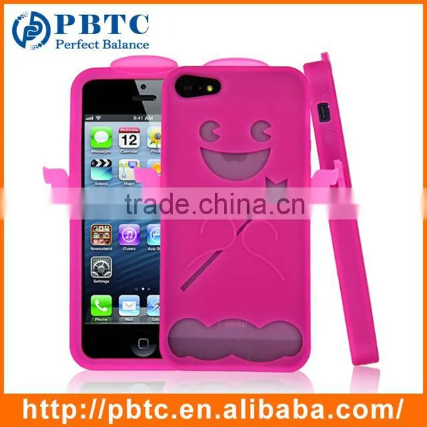 Set Screen Protector And Case For Iphone 5 , Green Angel Cute Little Bush Silicon Case photo-3