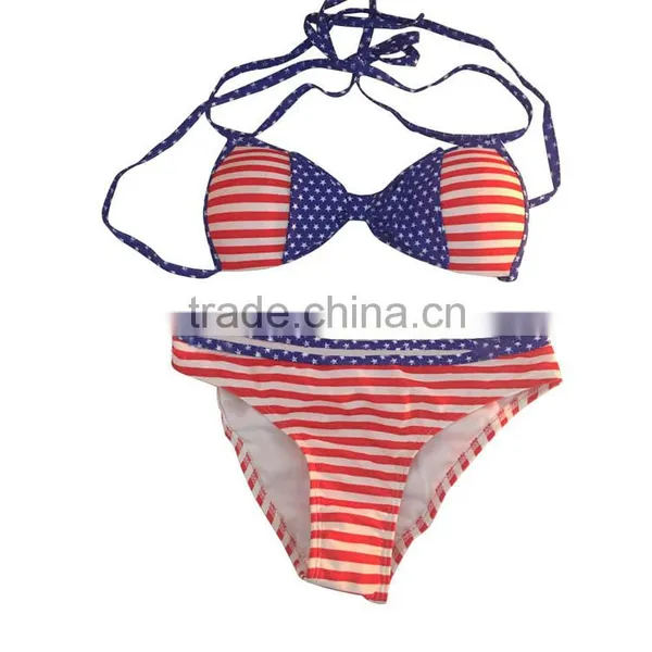 American Flag BikiniTop 2016 Wholesale Woman Bikini Swimwear Supplier's Choice photo-3