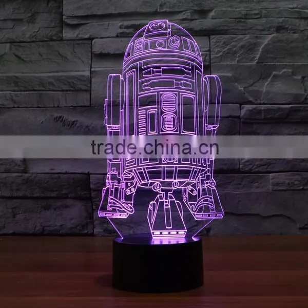 Usb + Battery Operated Acrylic Night Light Lamp Led 3d Color Change Warship Shape Light for Children Kids Baby Led Lamp photo-5