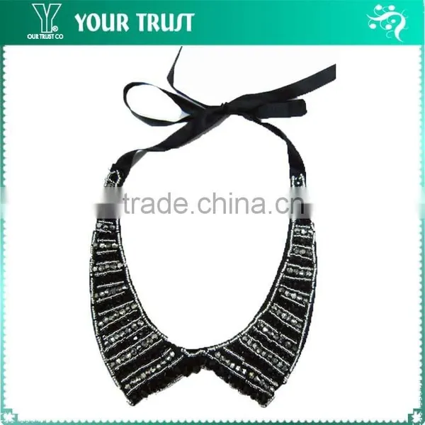 Navy Bead Mix Colored Clear Rhinestone Necklace photo-5