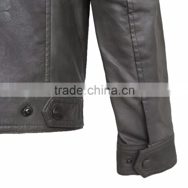 Men PU Leather Jacket Spring and Autumn Clothes photo-5
