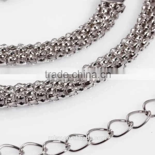 High Quality White Crystal Silver Waist Chain Models Brightness F1-80047 photo-4