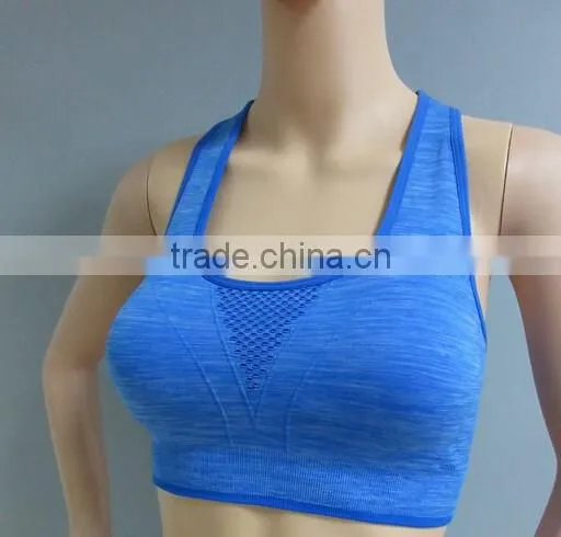 Women Sexy Running Seamless Racerback Back Cross Sports Bra photo-2