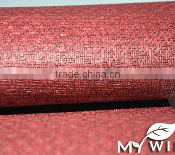 Red Colors Unpasted Real Textured Grasscloth Wallpaper photo-3