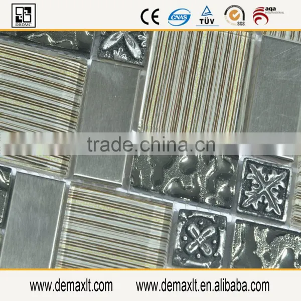 China Famous Restaurant in Stock Dezhou Demax Silver Glass Mosaic Tile photo-4